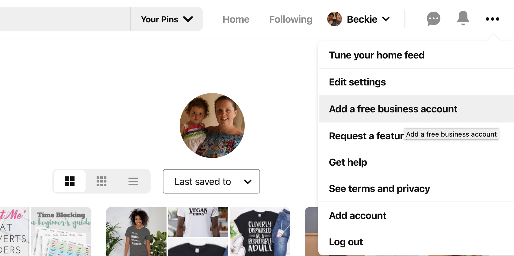 Screenshot from Pinterest