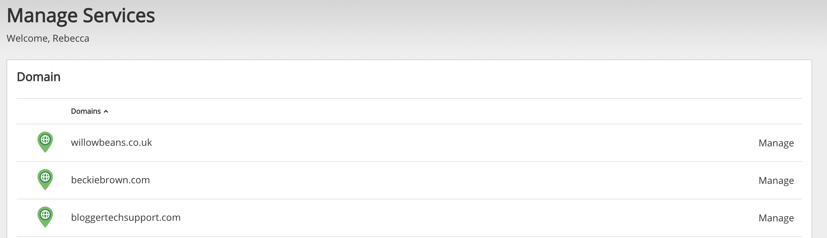 Screenshot: Nameserver Settings, Eco Web Hosting