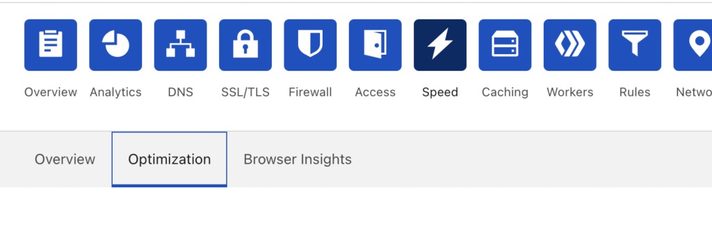 Cloudflare Navigation Screensho